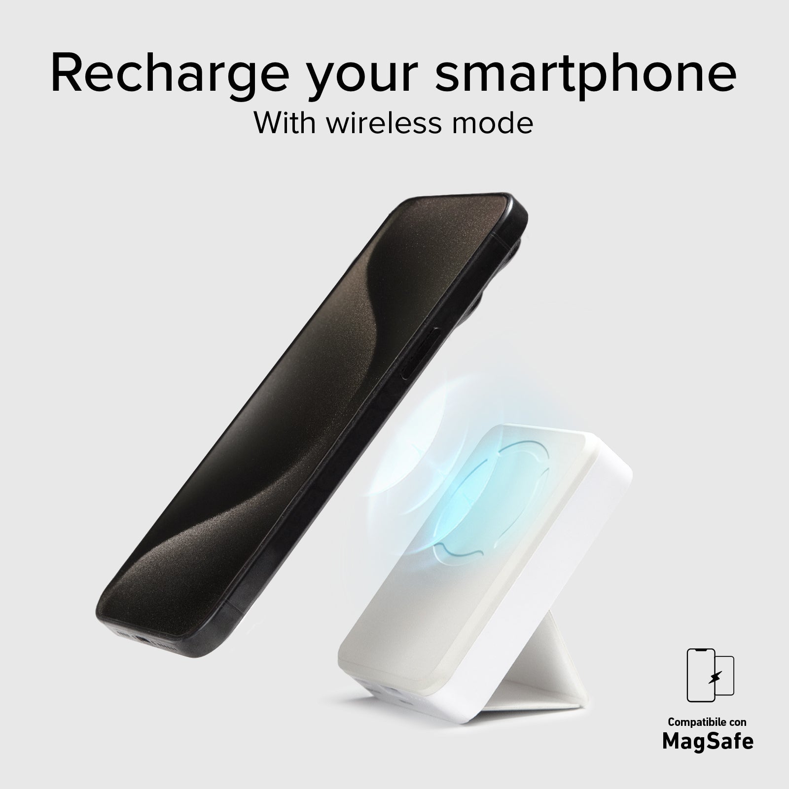 SBS - Vezeték nélküli külső akkumulátor 5000 mAh 10 W, MagSafe, Mag Power - Fehér - Image 3
