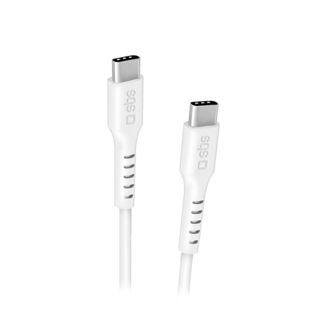 SBS - USB-C/USB-C Kábel PD 100 W, 1,5 m - Fehér