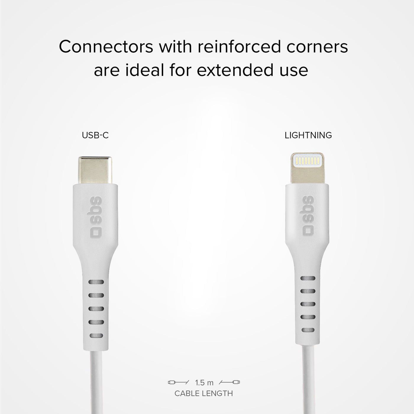 SBS - USB-C/MFI Lightning Kábel 18 W, 1m - Fehér - Image 2