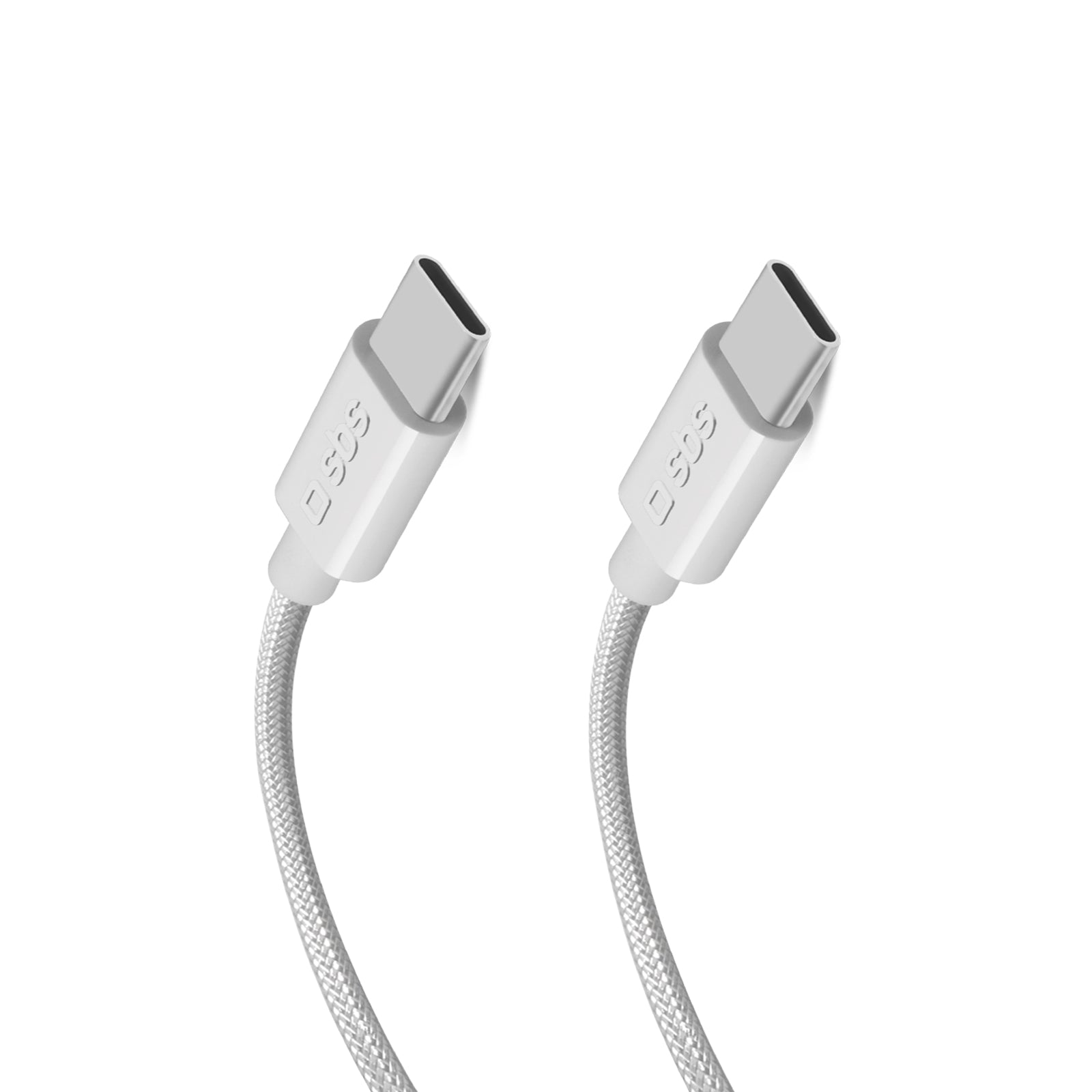 SBS - USB-C/USB-C Fonott kábel PD, 240 W, 2 m - Fehér