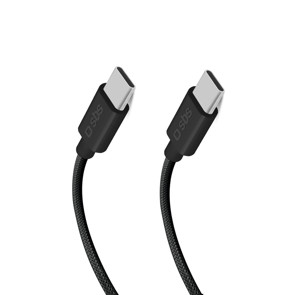 SBS - USB-C/USB-C Fonott kábel PD, 100 W, 1,5 m - Fekete