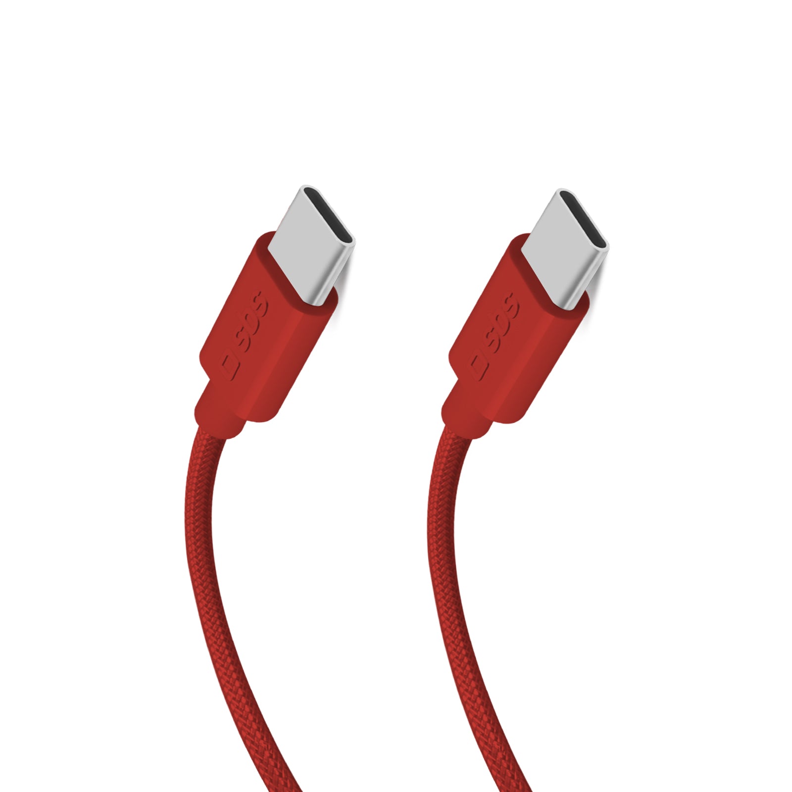 SBS - USB-C Szövet kábel 60 W, PD, 1,5 m - Piros