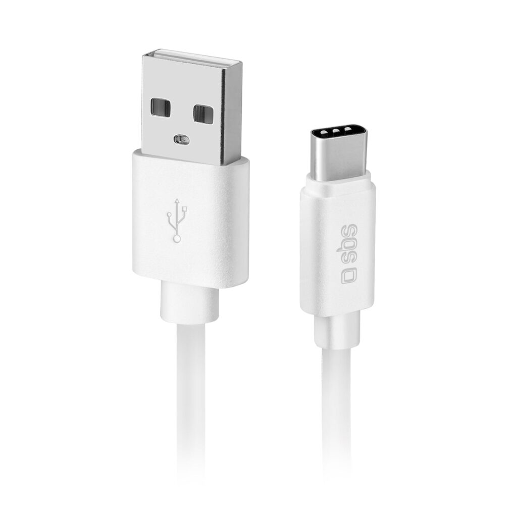 SBS - Polo USB-C Szilikon kábel 18 W, 1 m - Fehér