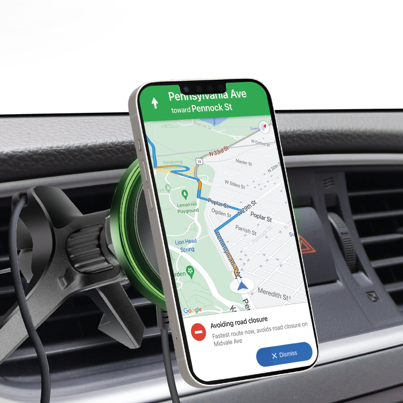 SBS - SnapCharge autós tartó, mágneses, szellőzőnyílásra szerelhető 15 W - Fekete - Image 4