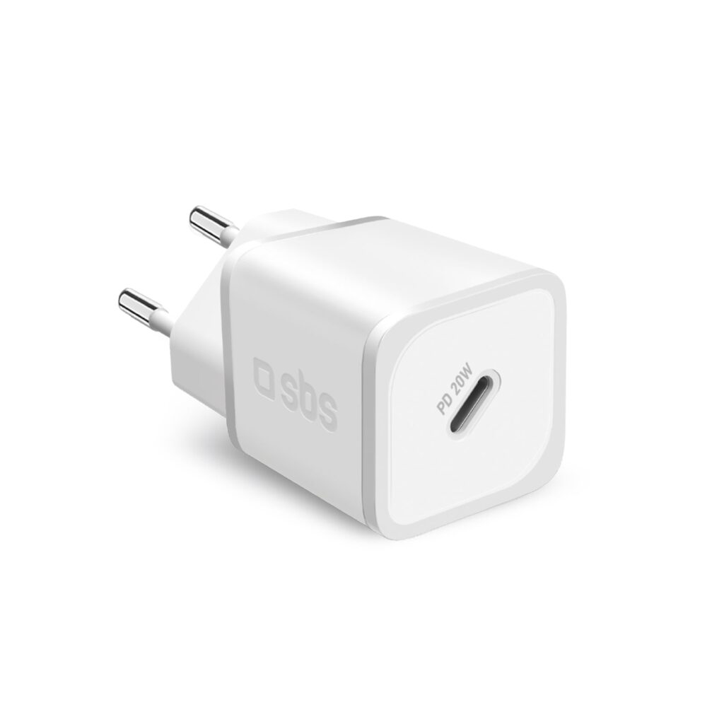 SBS - NanoTube USB-C Töltőfej, GaN, 20 W, PD - Fehér