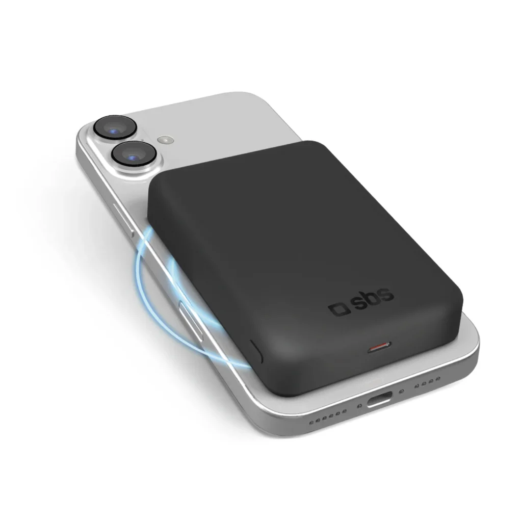 SBS - Powerbank Qi 2, 20 W USB-C 10.000 mAh- Fekete
