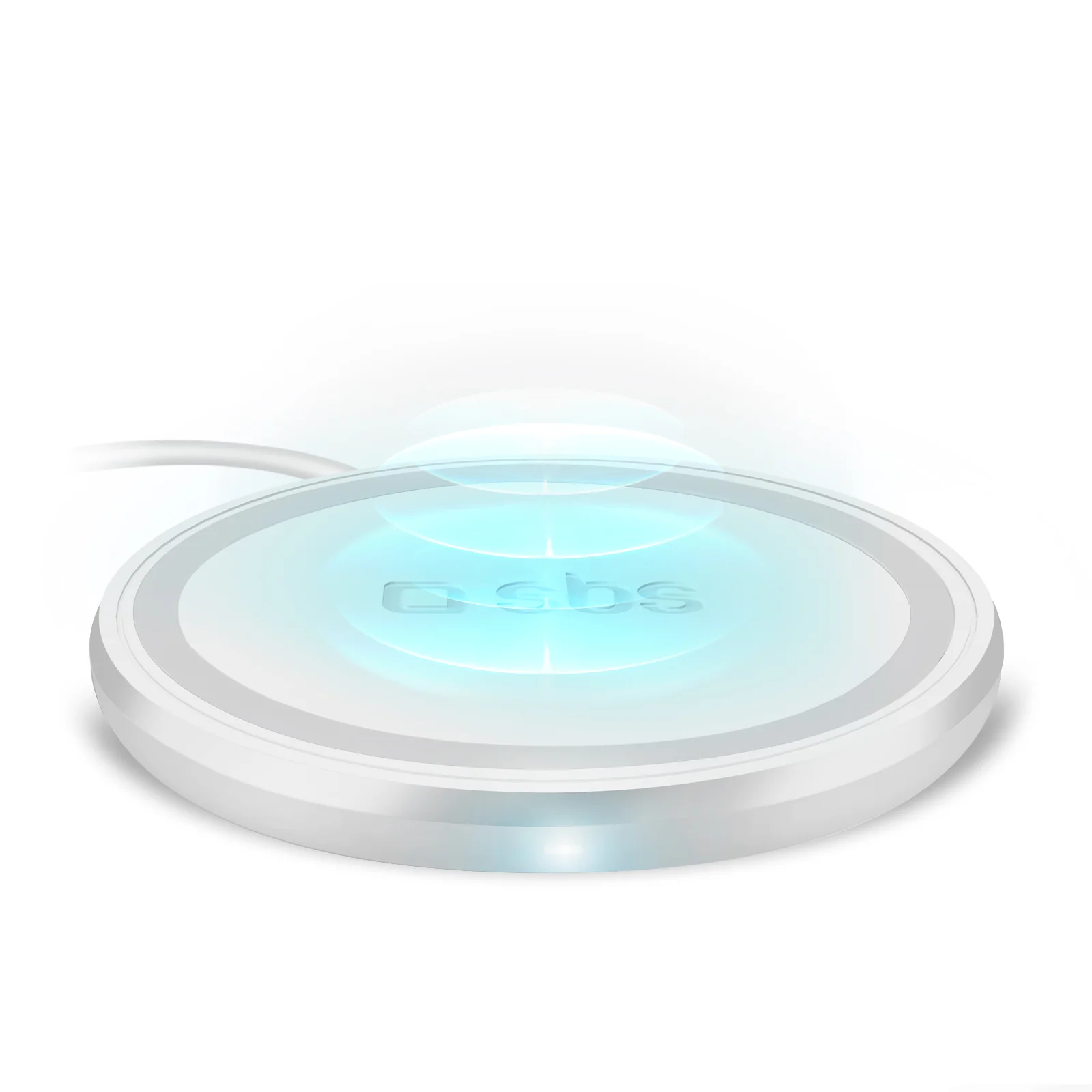 SBS - Vezetéknélküli töltőpad Qi, 15 W - Fehér