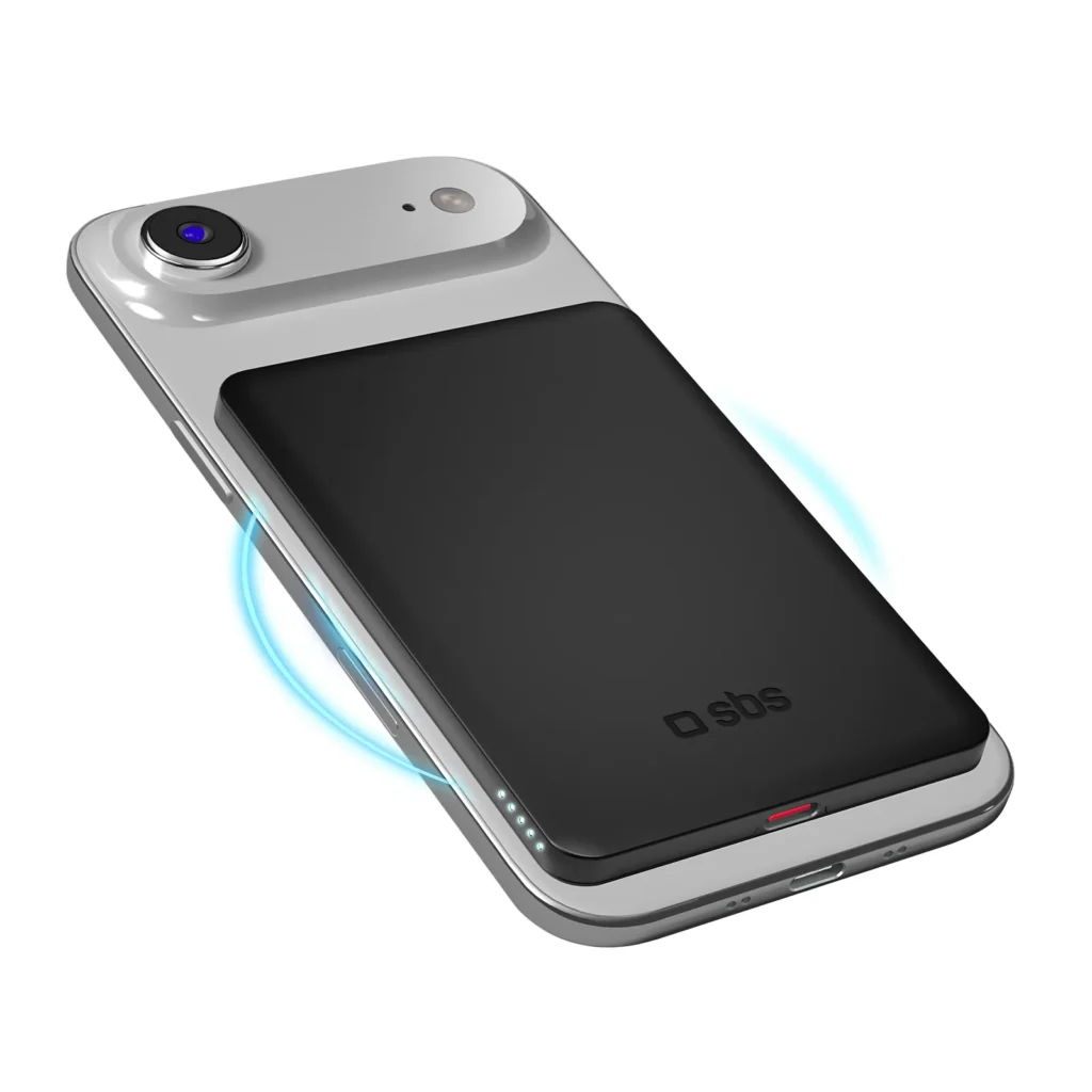 SBS - Slim Mágneses Powerbank 5W  USB-C 3.000 mAh- Fekete